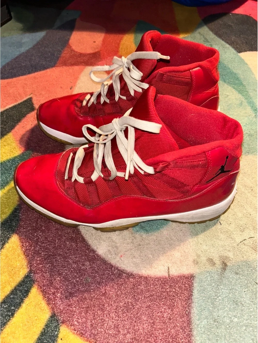 Men's Red Jordan 11 Retro Sneakers